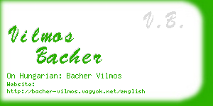 vilmos bacher business card